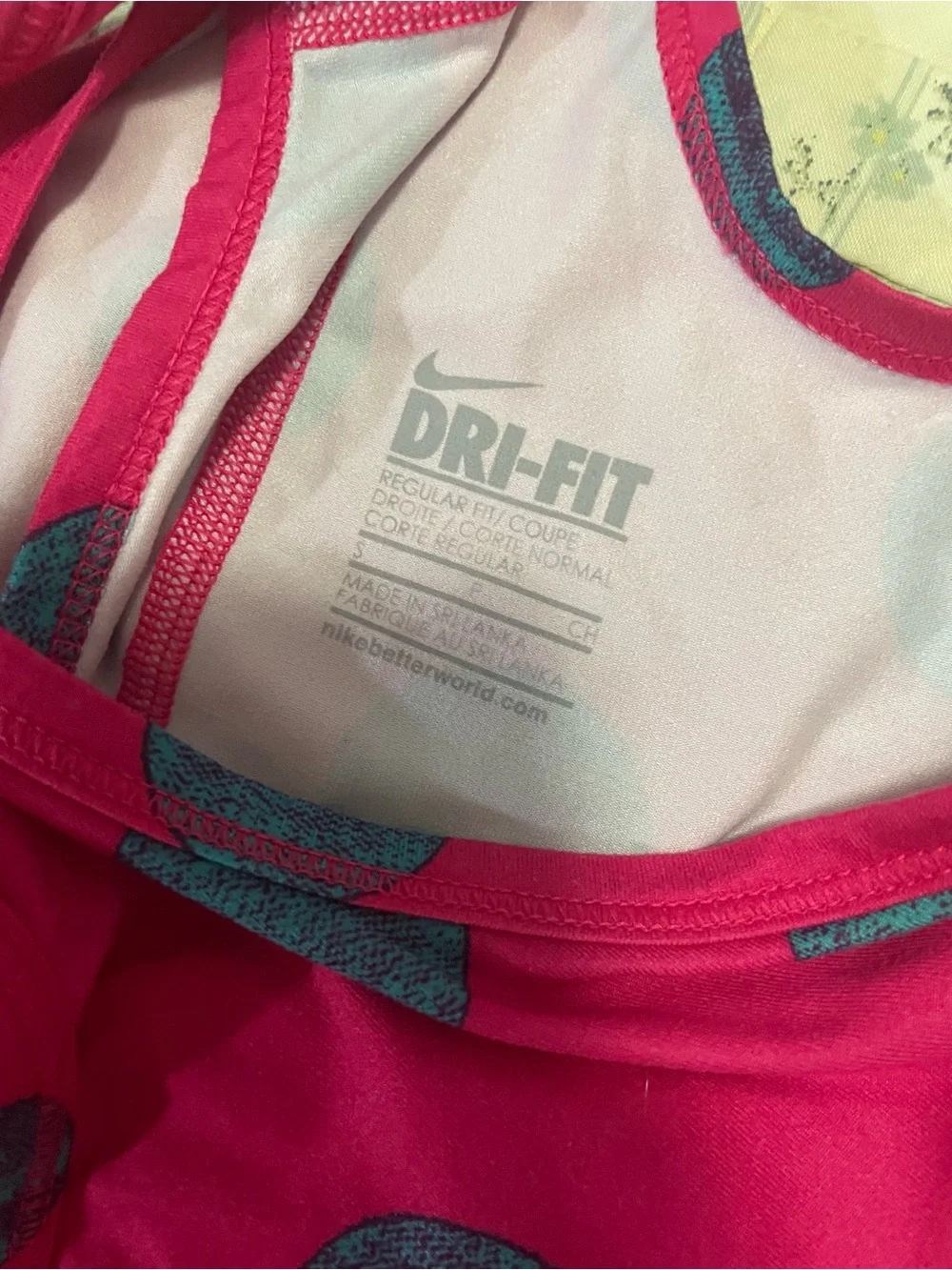Nike Magenta Racerback Tank Top with Teal Polka Dots